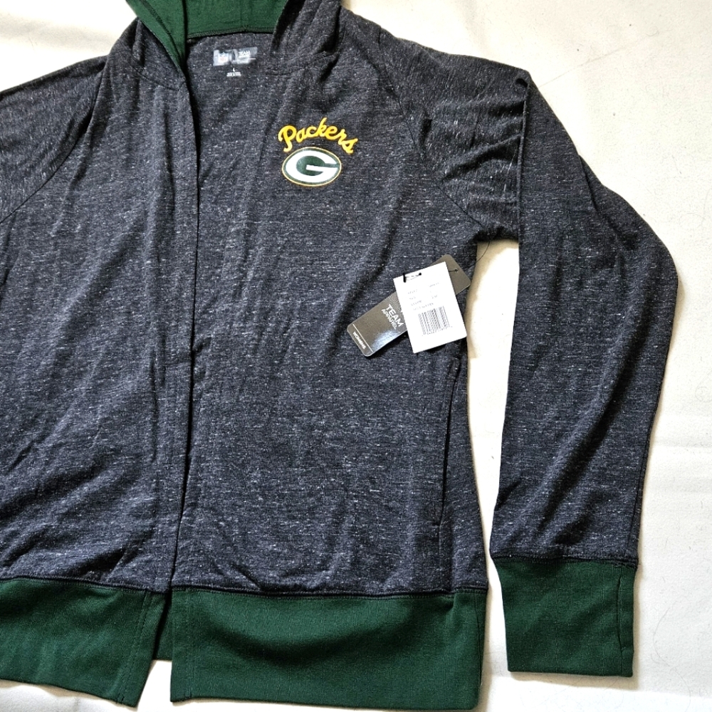 NWT! Green Bay Packers G-III 4Her by Carl Banks Chalk Talk Hoodie Cardigan Large - Picture 5 of 11